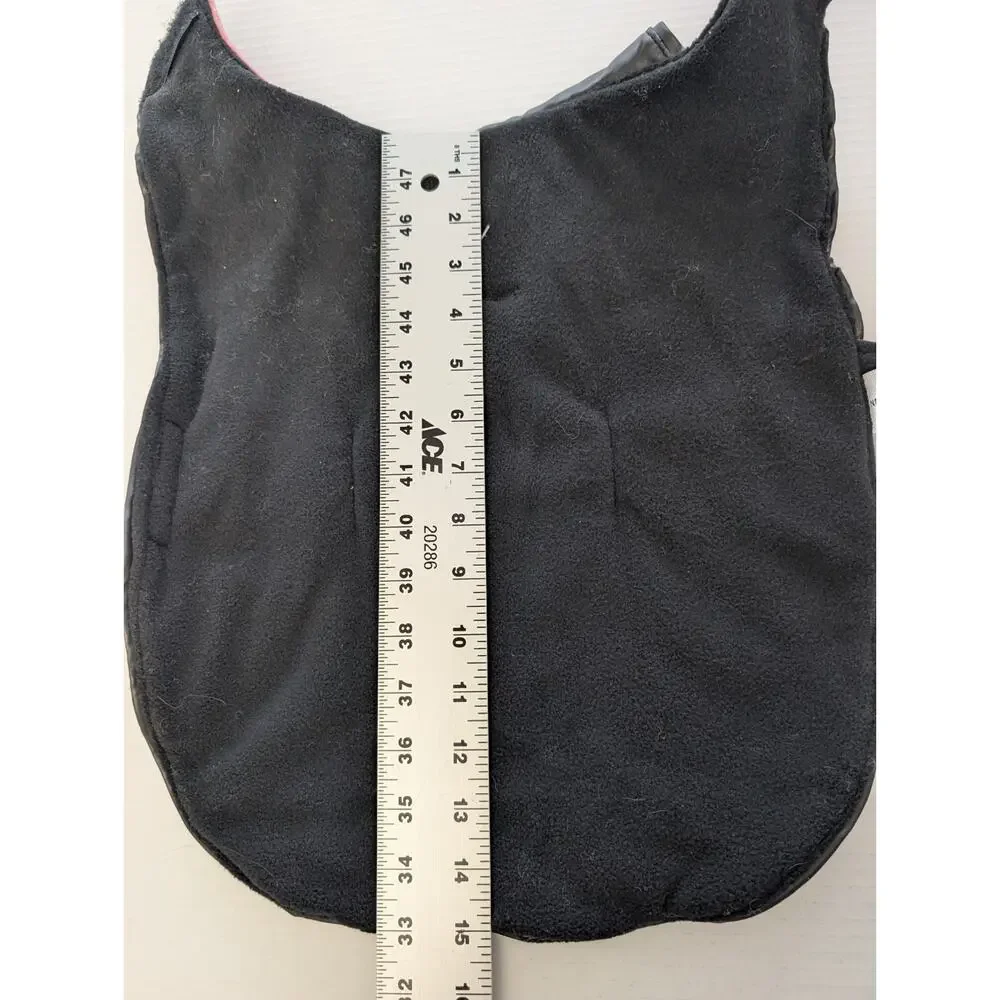 New York Dog Pink Quilted Fleece Dog Coat Size 16 Inch Black Trim Designer Style